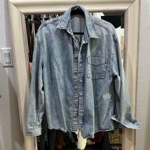 WeWoreWhat Light Blue Denim Button Down Shirt